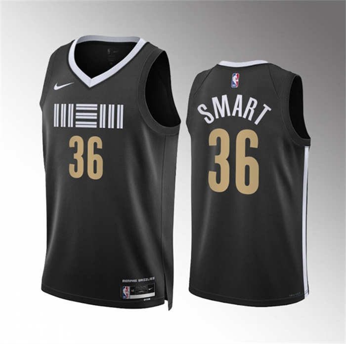 Personalized Men’s Memphis Grizzlies #36 Marcus Smart Black 2023 24 City Edition Stitched Basketball Jersey