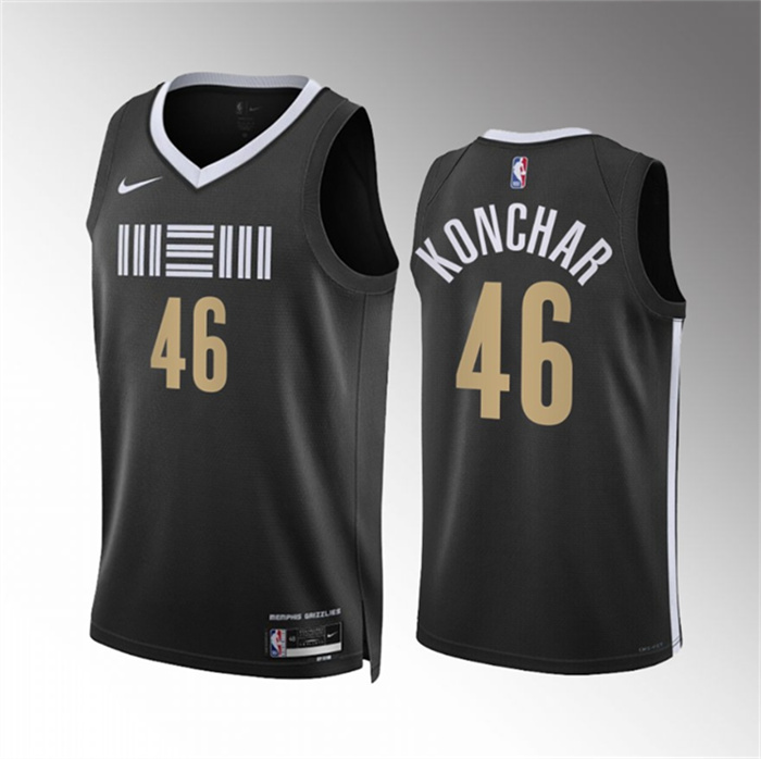 Personalized Men’s Memphis Grizzlies #46 John Konchar Black 2023 24 City Edition Stitched Basketball Jersey