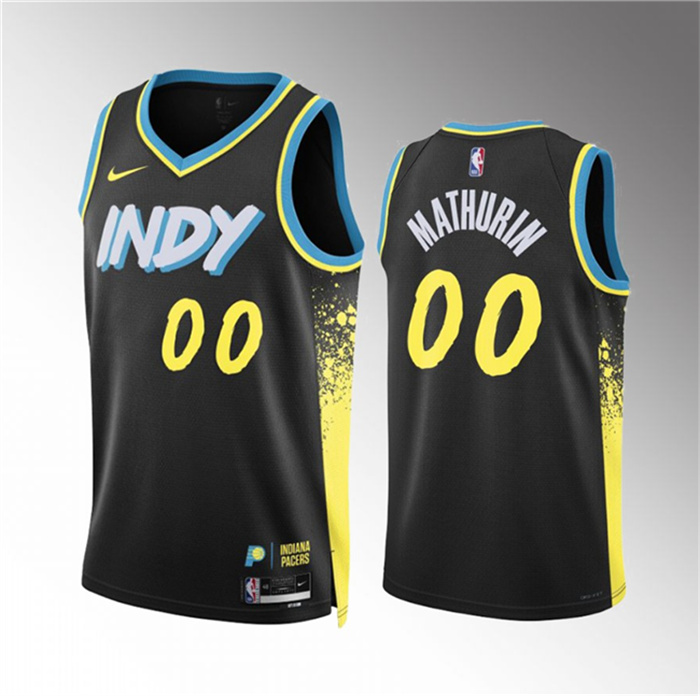 Personalized Men’s Indiana Pacers #00 Bennedict Mathurin Black 2023 24 City Edition Stitched Basketball Jersey