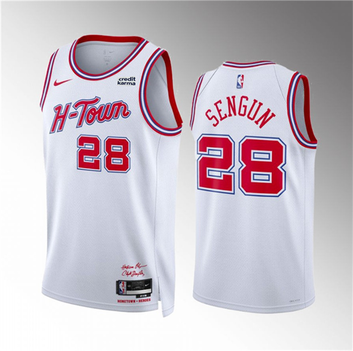Personalized Men’s Houston Rockets #28 Alperen Sengun White 2023 24 City Edition Stitched Jersey
