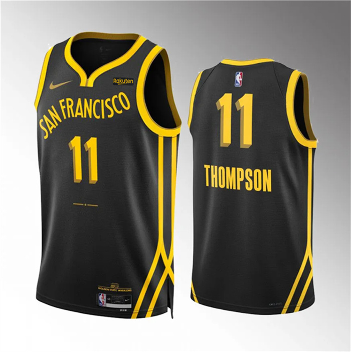 Personalized Men’s Golden State Warriors #11 Klay Thompson Black 2023 24 City Edition Stitched Basketball Jersey