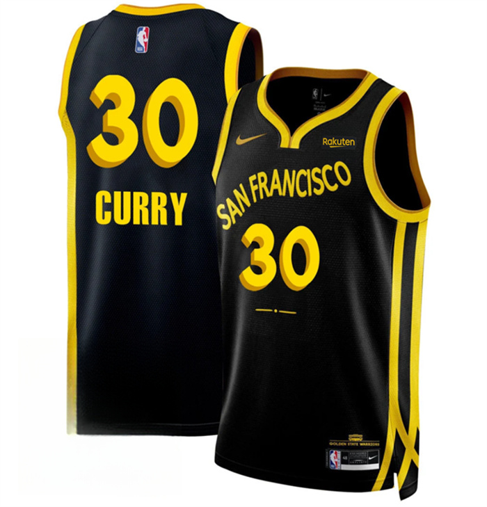 Personalized Men’s Golden State Warriors #30 Stephen Curry Black 2023 24 City Edition Stitched Basketball Jersey