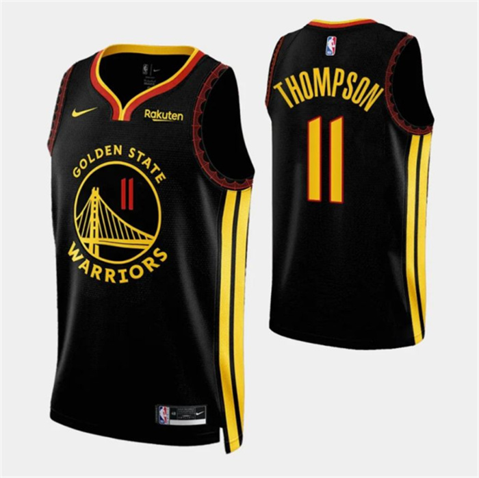 Personalized Men’s Golden State Warriors #11 Klay Thompson Black 2023 24 City Edition Stitched Basketball Jerseys