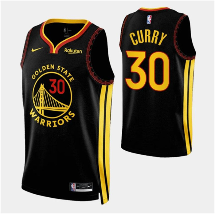 Personalized Men’s Golden State Warriors #30 Stephen Curry Black 2023 24 City Edition Stitched Basketball Jerseys
