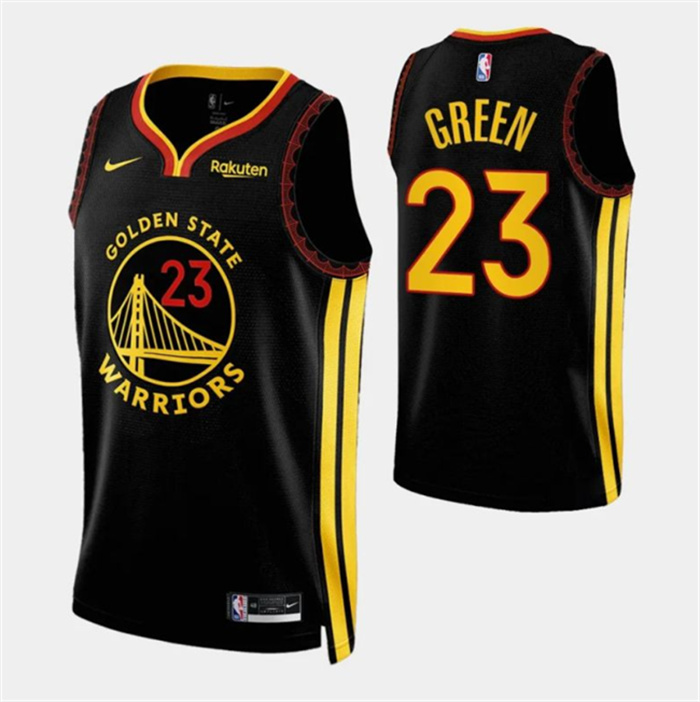 Personalized Men’s Golden State Warriors #23 Draymond Green Black 2023 24 City Edition Stitched Basketball Jerseys