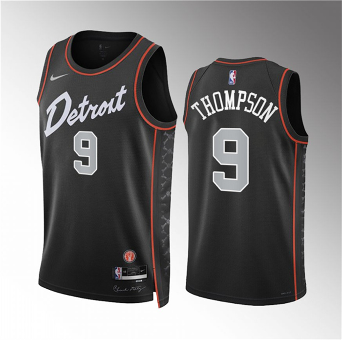 Personalized Men’s Detroit Pistons #9 Ausar Thompson Black 2023-24 City Edition Stitched Basketball Jersey