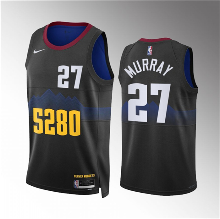 Personalized Men’s Denver Nuggets #27 Jamal Murray Black 2023 City Edition Stitched Basketball Jersey
