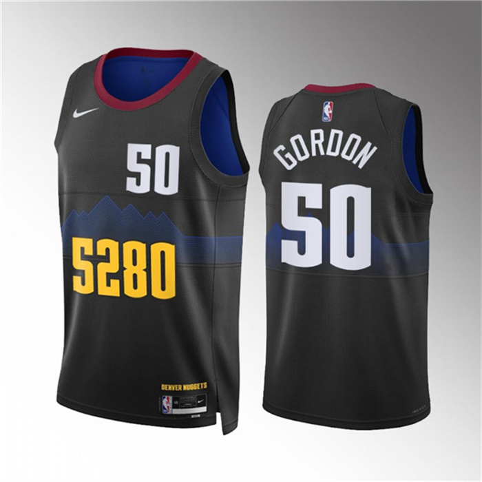 Personalized Men’s Denver Nuggets #50 Aaron Gordon Black 2023 City Edition Stitched Basketball Jersey