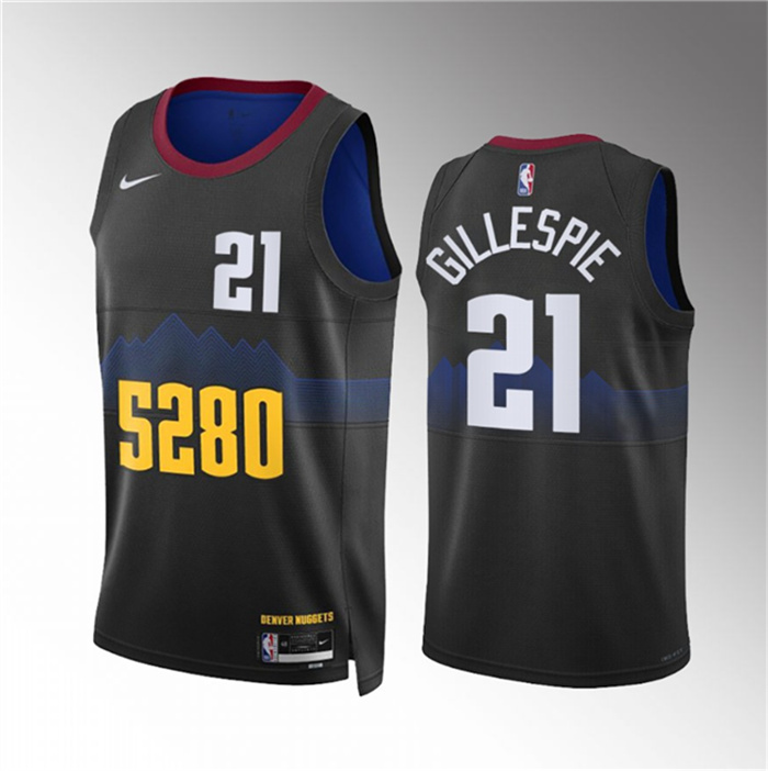 Personalized Men’s Denver Nuggets #21 Collin Gillespie Black 2023 City Edition Stitched Basketball Jersey