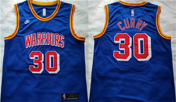 Personalized Men’s Golden State Warriors #30 Stephen Curry Blue Stitched Basketball Jersey
