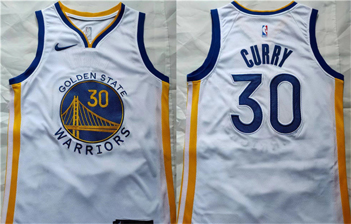 Personalized Men’s Golden State Warriors #30 Stephen Curry White Stitched Basketball Jersey