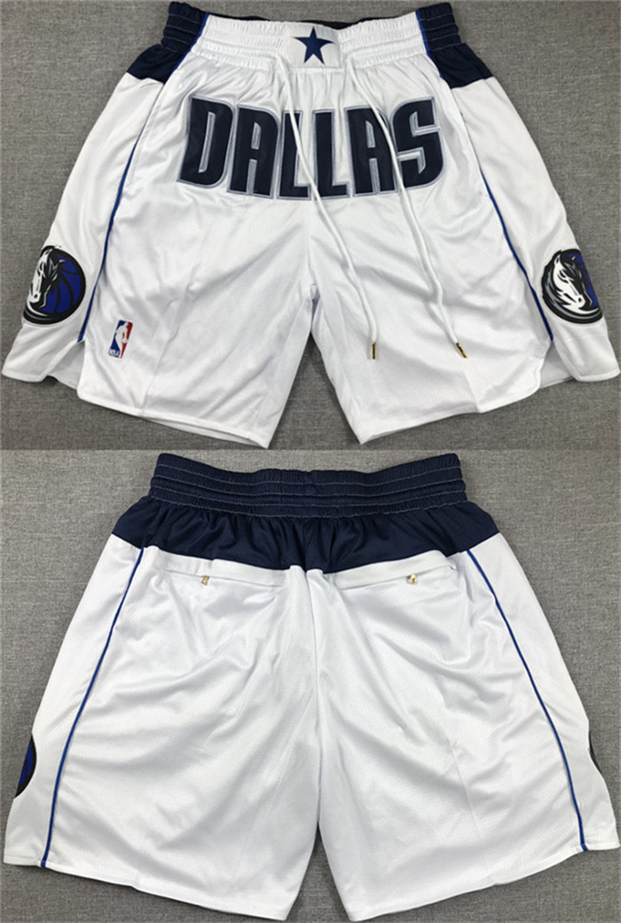Personalized Men’s Dallas Mavericks White Shorts (Run Small)