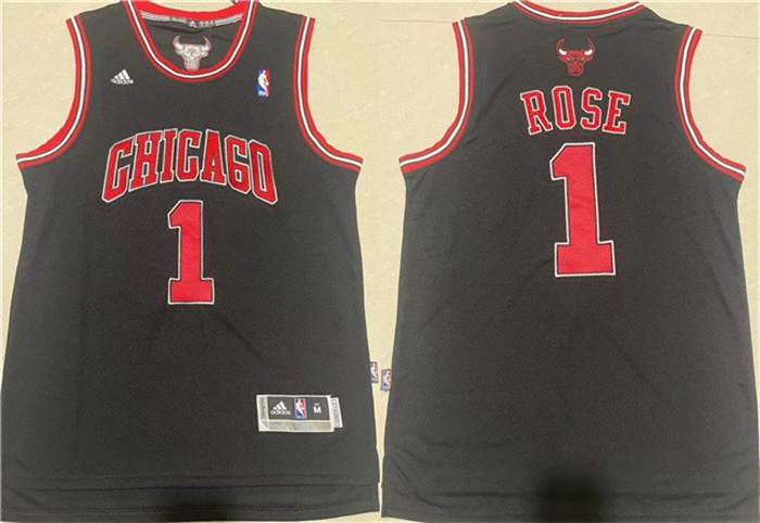 Personalized Men’s Chicago Bulls #1 Derrick Rose Black Stitched Basketball Jersey