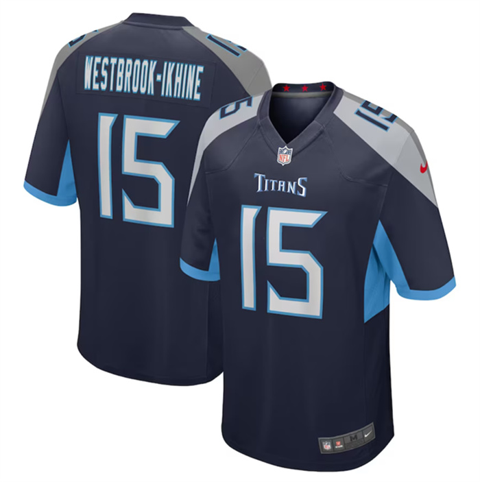 Personalized Men’s Tennessee Titans #15 Nick Westbrook-Ikhine Navy Stitched Game Football Jersey
