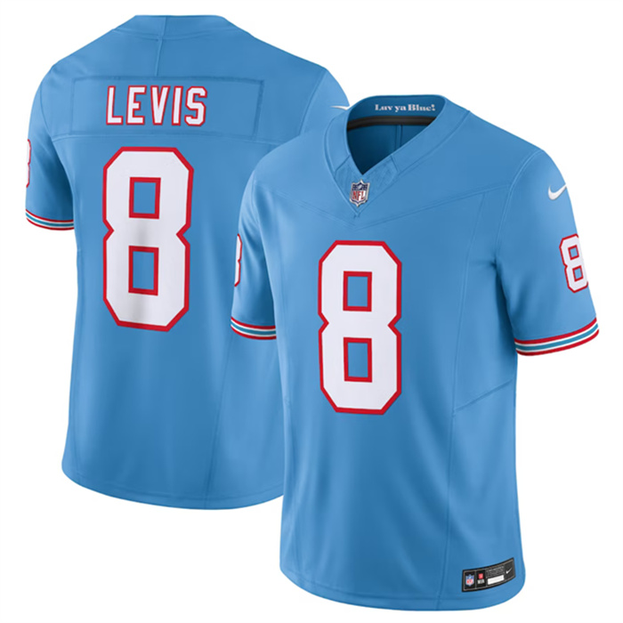 Personalized Men’s Tennessee Titans #8 Will Levis Light Blue 2023 F.U.S.E. Limited Throwback Stitched Football Jersey