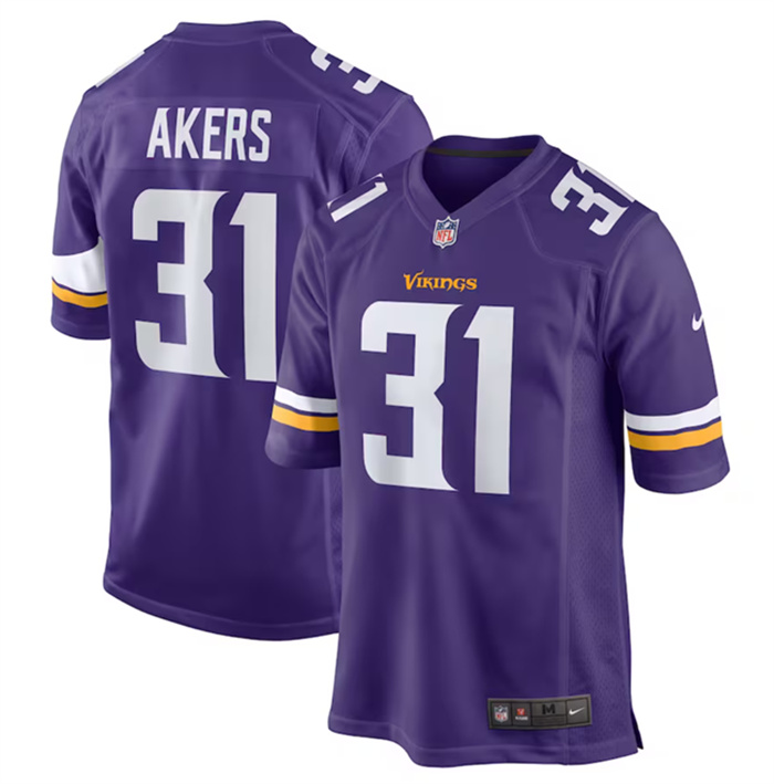 Personalized Men’s Minnesota Vikings #31 Cam Akers Purple Stitched Game Jersey
