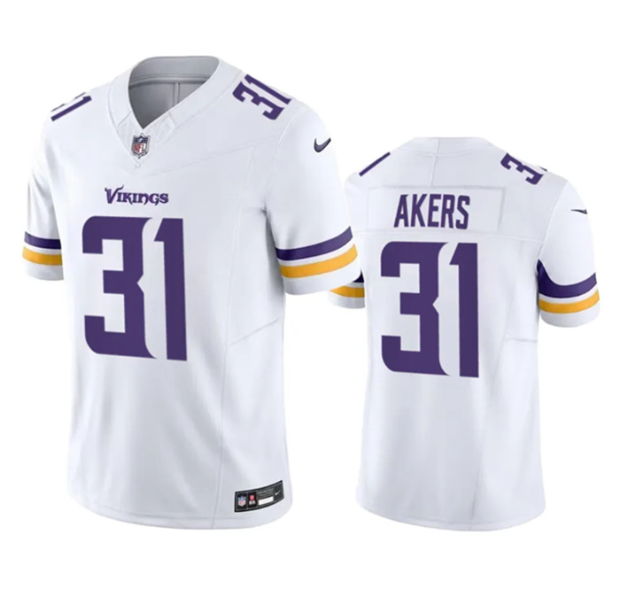 Personalized Men’s Minnesota Vikings #31 Cam Akers White 2023 F.U.S.E. Untouchable Limited Stitched Jersey
