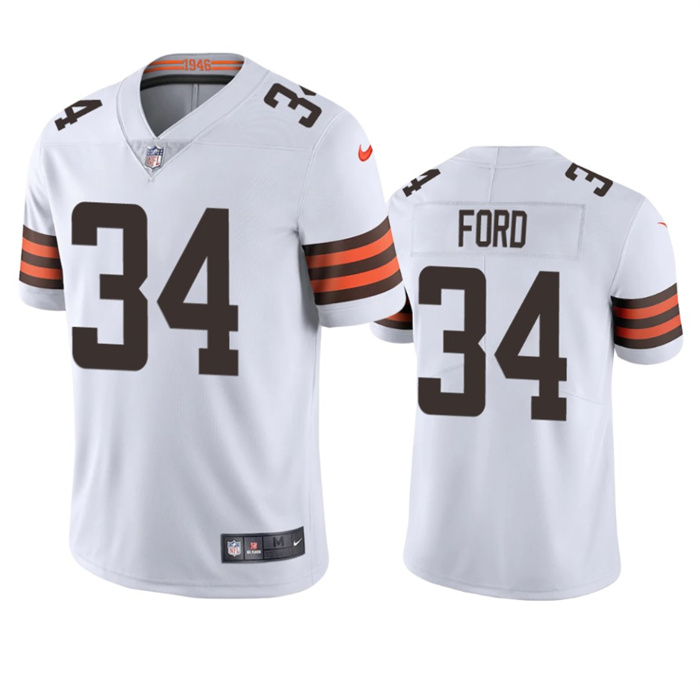 Personalized Men’s Cleveland Browns #34 Jerome Ford White Limited Stitched Jersey