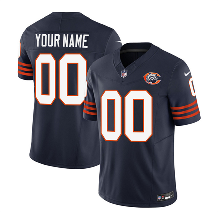 Personalized Men’s Chicago Bears Active Player 2023 F.U.S.E. Navy Throwback Limited Stitched Football Jersey