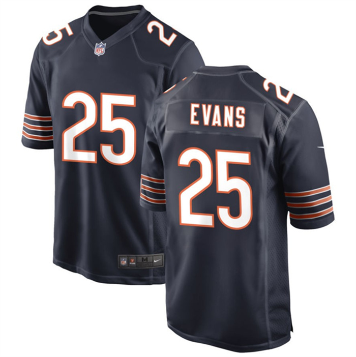 Personalized Men’s Chicago Bears #25 Darrynton Evans Navy Stitched Game Football Jersey