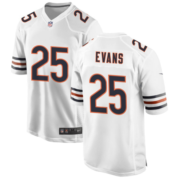 Personalized Men’s Chicago Bears #25 Darrynton Evans White Stitched Football Game Jersey