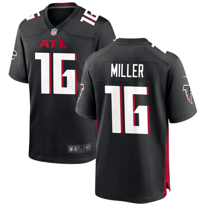 Personalized Men’s Atlanta Falcons #16 Scott Miller New Black Stitched Game Jersey