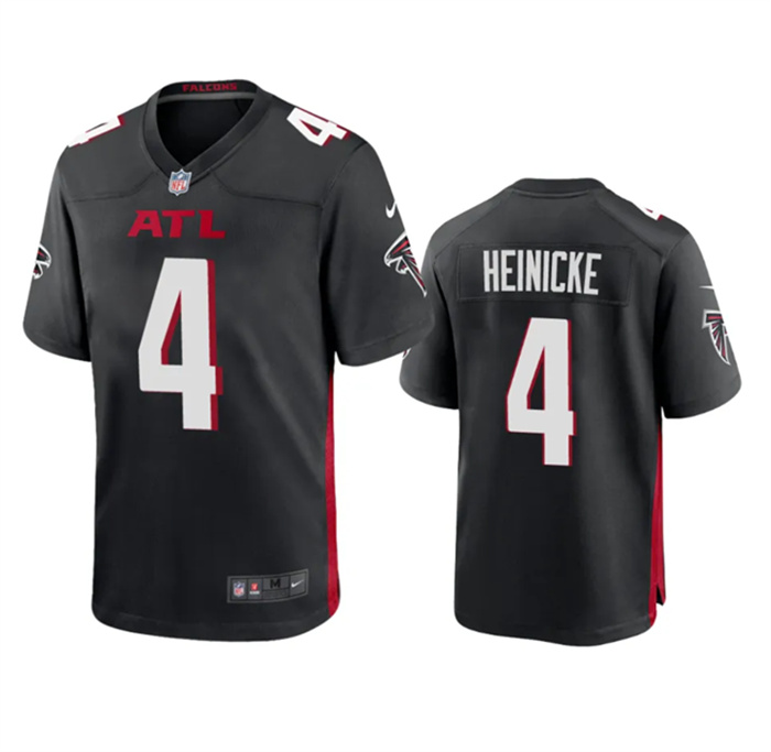 Personalized Men’s Atlanta Falcons #4 Taylor Heinicke New Black Stitched Game Jersey