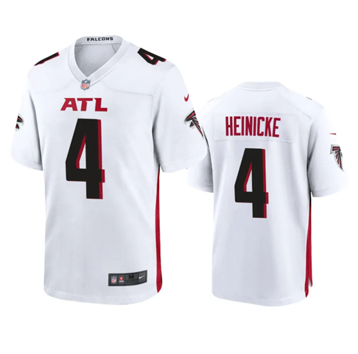 Personalized Men’s Atlanta Falcons #4 Taylor Heinicke New White Stitched Game Jersey