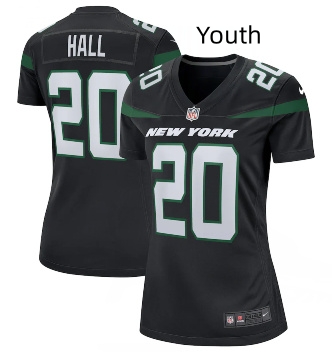 Personalized Youth New York Jets #20 Breece Hall Stealth Black Alternate Limited Jersey