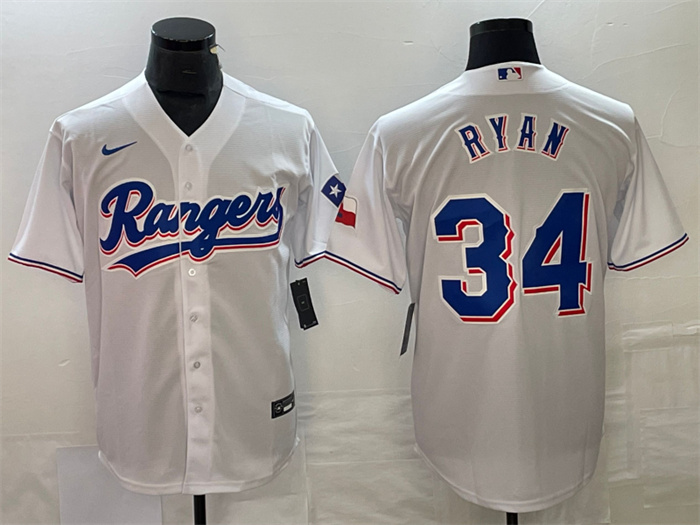 Personalized Men’s Texas Rangers #34 Nolan Ryan White Cool Base Stitched Baseball Jersey