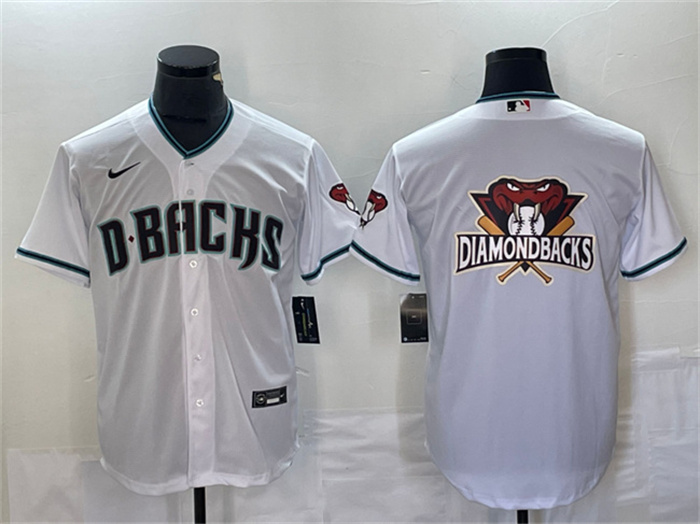 Personalized Men’s Arizona Diamondbacks White Team Big Logo Cool Base Stitched Baseball Jersey