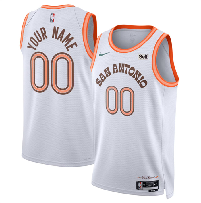 Personalized Men’s San Antonio Spurs Active Player White 2023 24 City Edition Stitched Basketball Jersey