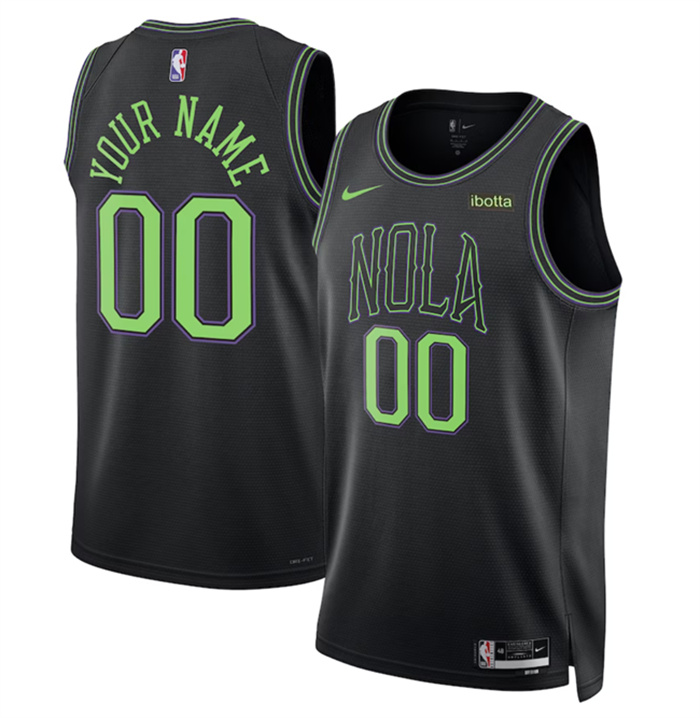 Personalized Men’s New Orleans Pelicans Active Player 2023 24 Black City Edition Stitched Basketball Jersey