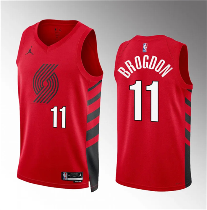 Personalized Men’s Portland Trail Blazers #11 Malcolm Brogdon Red Statement Edition Stitched Basketball Jersey