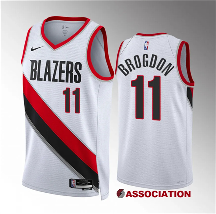 Personalized Men’s Portland Trail Blazers #11 Malcolm Brogdon White Association Edition Stitched Basketball Jersey