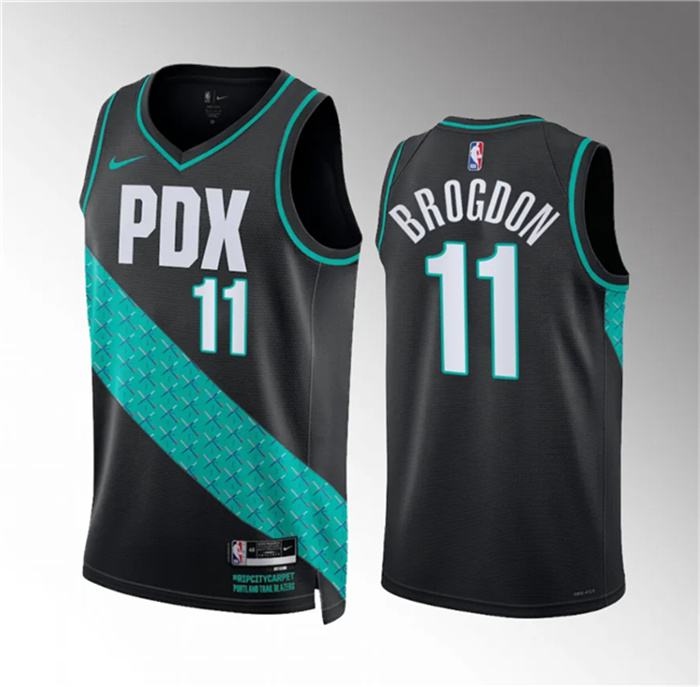 Personalized Men’s Portland Trail Blazers #11 Malcolm Brogdon 2022 23 Black City Edition Stitched Basketball Jersey