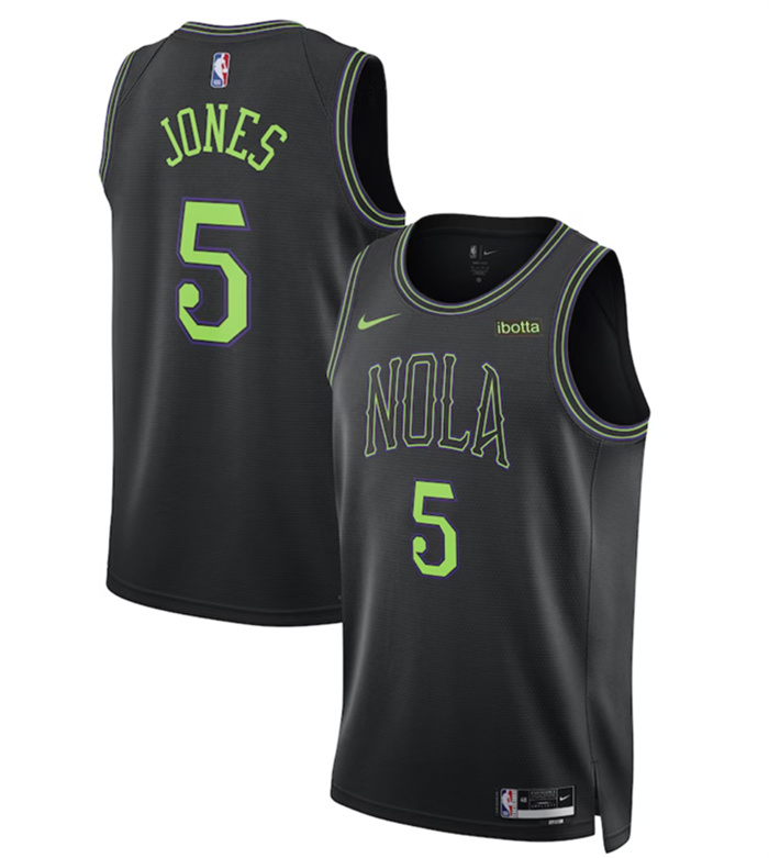 Personalized Men’s New Orleans Pelicans #5 Herbert Jones Black City Edition Stitched Basketball Jersey