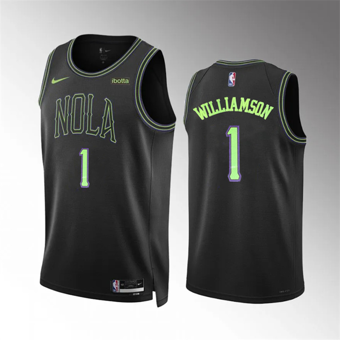 Personalized Men’s New Orleans Pelicans #1 Zion Williamson Black City Edition Stitched Basketball Jersey