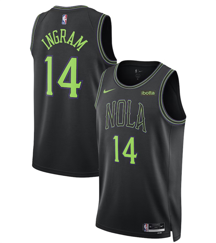 Personalized Men’s New Orleans Pelicans #14 Brandon Ingram Black City Edition Stitched Basketball Jersey