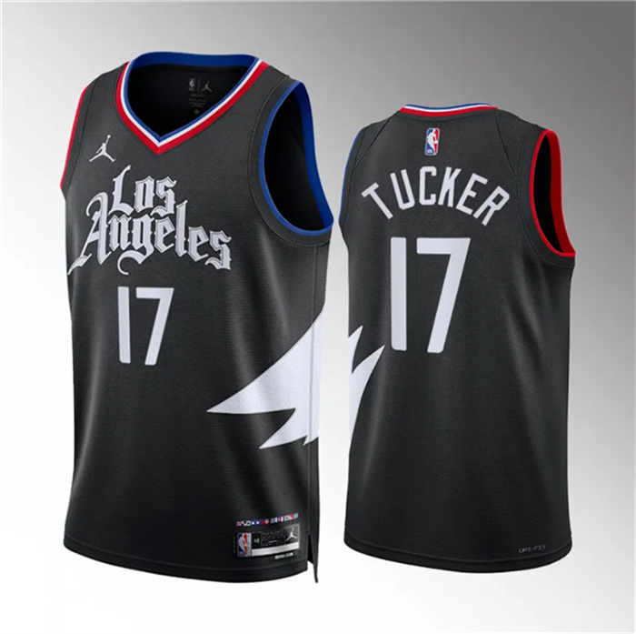 Personalized Men’s Los Angeles Clippers #17 P.J. Tucker Black Statement Edition Stitched Jersey