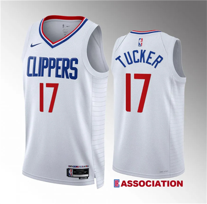 Personalized Men’s Los Angeles Clippers #17 P.J. Tucker White Association Edition Stitched Jersey