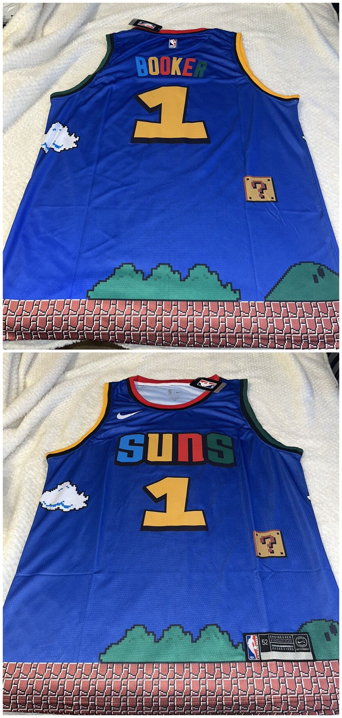 Personalized Men’s Phoenix Suns #1 Devin Booker Purple Print Basketball Jersey