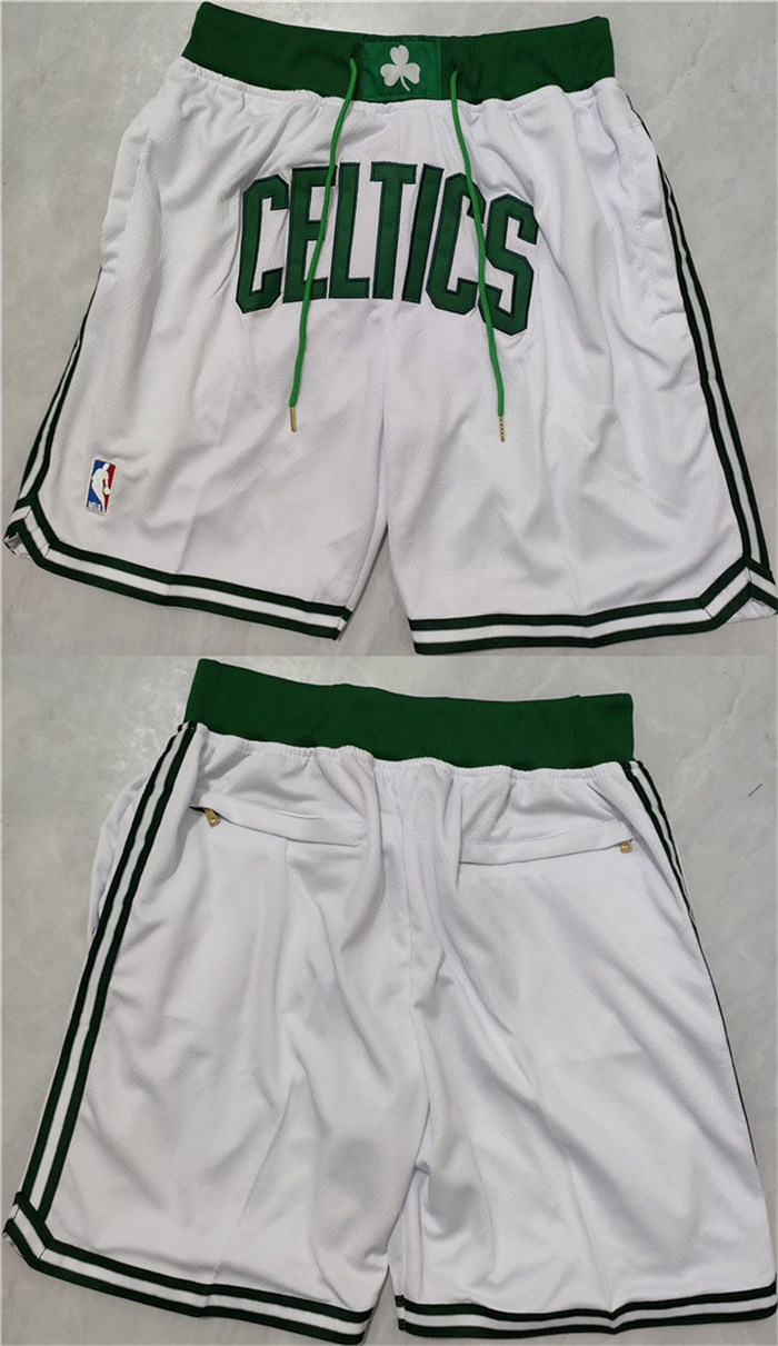 Personalized Men’s Boston Celtics White Shorts (Run Small)