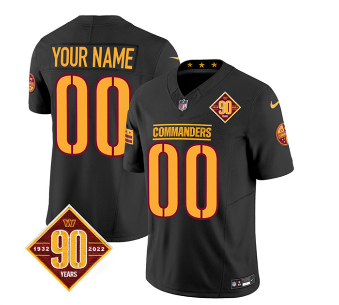 Personalized Men’s Washington Commanders Active Player Black 2023 F.U.S.E. 90th Anniversary Limited Stitched Football Jersey