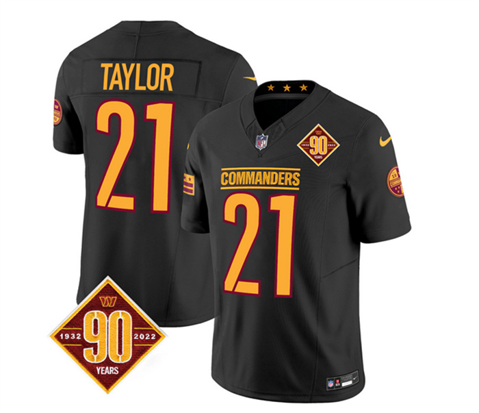 Personalized Men’s Washington Commanders #21 Sean Taylor Black 2023 F.U.S.E. 90th Anniversary Limited Stitched Football Jersey