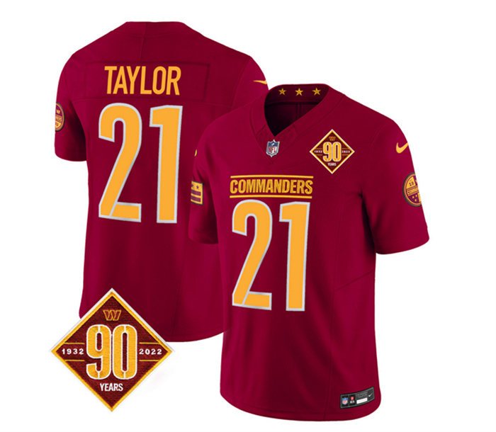 Personalized Men’s Washington Commanders #21 Sean Taylor Burgundy 2023 F.U.S.E. 90th Anniversary Limited Stitched Football Jersey