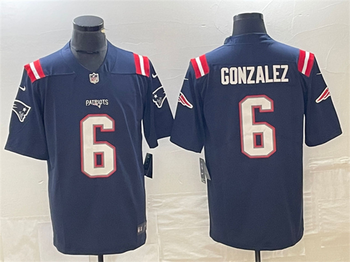 Personalized Men’s New England Patriots #6 Christian Gonzalez Navy Untouchable Limited Stitched Football Jersey