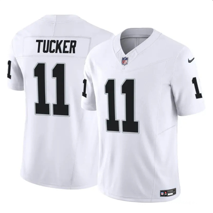 Personalized Men’s Las Vegas Raiders #11 Tre Tucker White 2023 F.U.S.E Untouchable Stitched Football Jersey