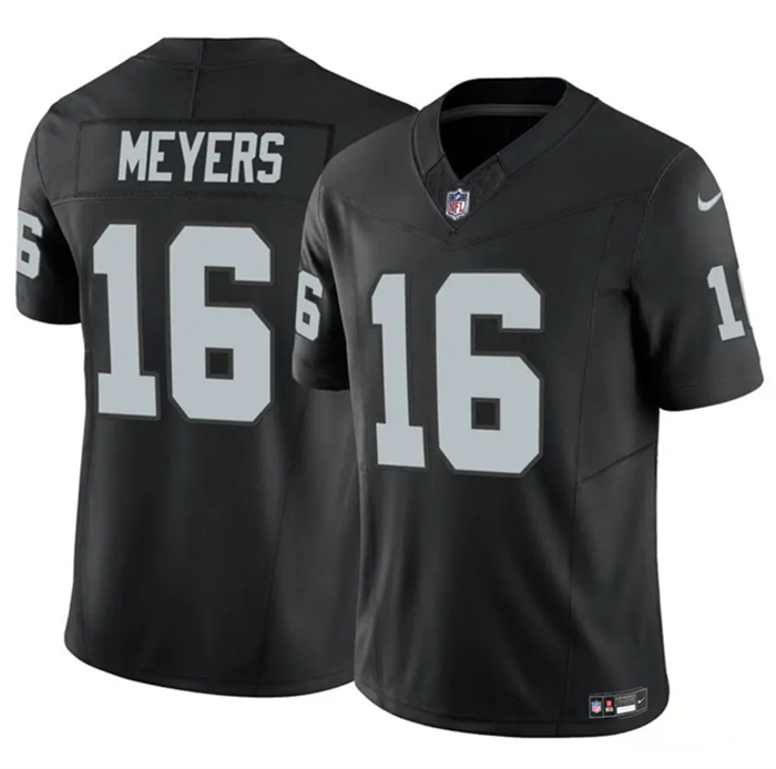 Personalized Men’s Las Vegas Raiders #16 Jakobi Meyers Black 2023 F.U.S.E Untouchable Stitched Football Jersey