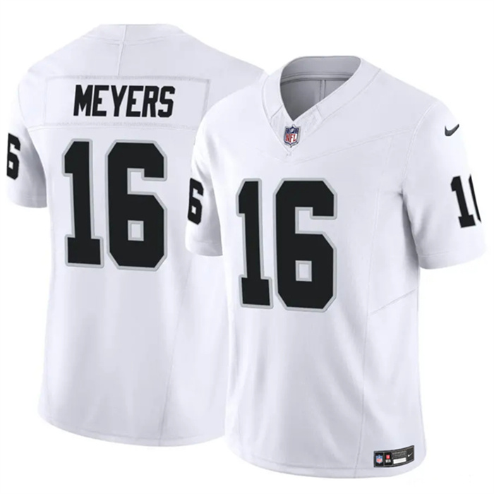 Personalized Men’s Las Vegas Raiders #16 Jakobi Meyers White 2023 F.U.S.E Untouchable Stitched Football Jersey